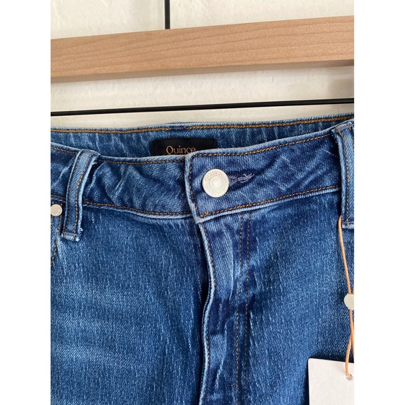 NEW Quince Bella Stretch Barrel Jeans Atlantic Blue High Rise Size 33 - Picture 10 of 14